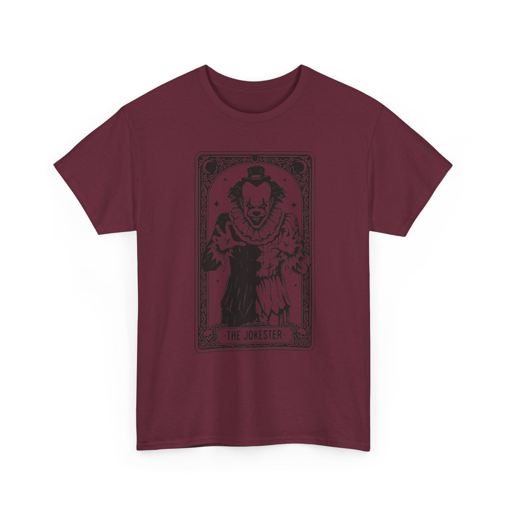 The Jokester Tarot Tee — Vintage Black & White Clown Graphic T‑Shirt