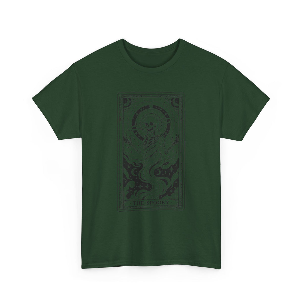 Tarot Skull Flame T‑Shirt — 'The Spooky' Gothic Graphic Tee