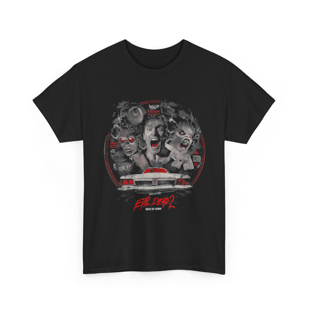 Graphic Tee — Retro Distressed Skate Skull Design with 'Fate Drops' Text
