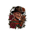 Horror Icon Kiss-Cut Sticker — Freddy Krueger-Inspired Design with Roses