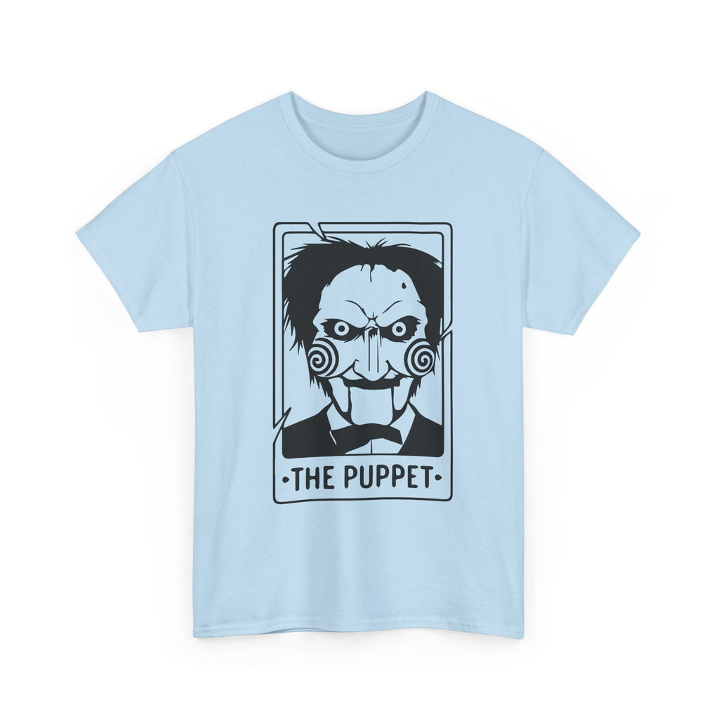 Horror Puppet Graphic Tee — "The Puppet" Vintage Creepy Mask T‑Shirt