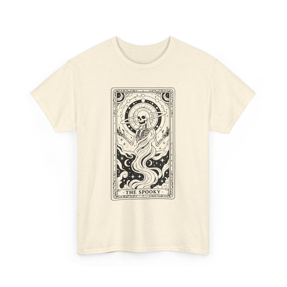 Tarot Skull Flame T‑Shirt — 'The Spooky' Gothic Graphic Tee
