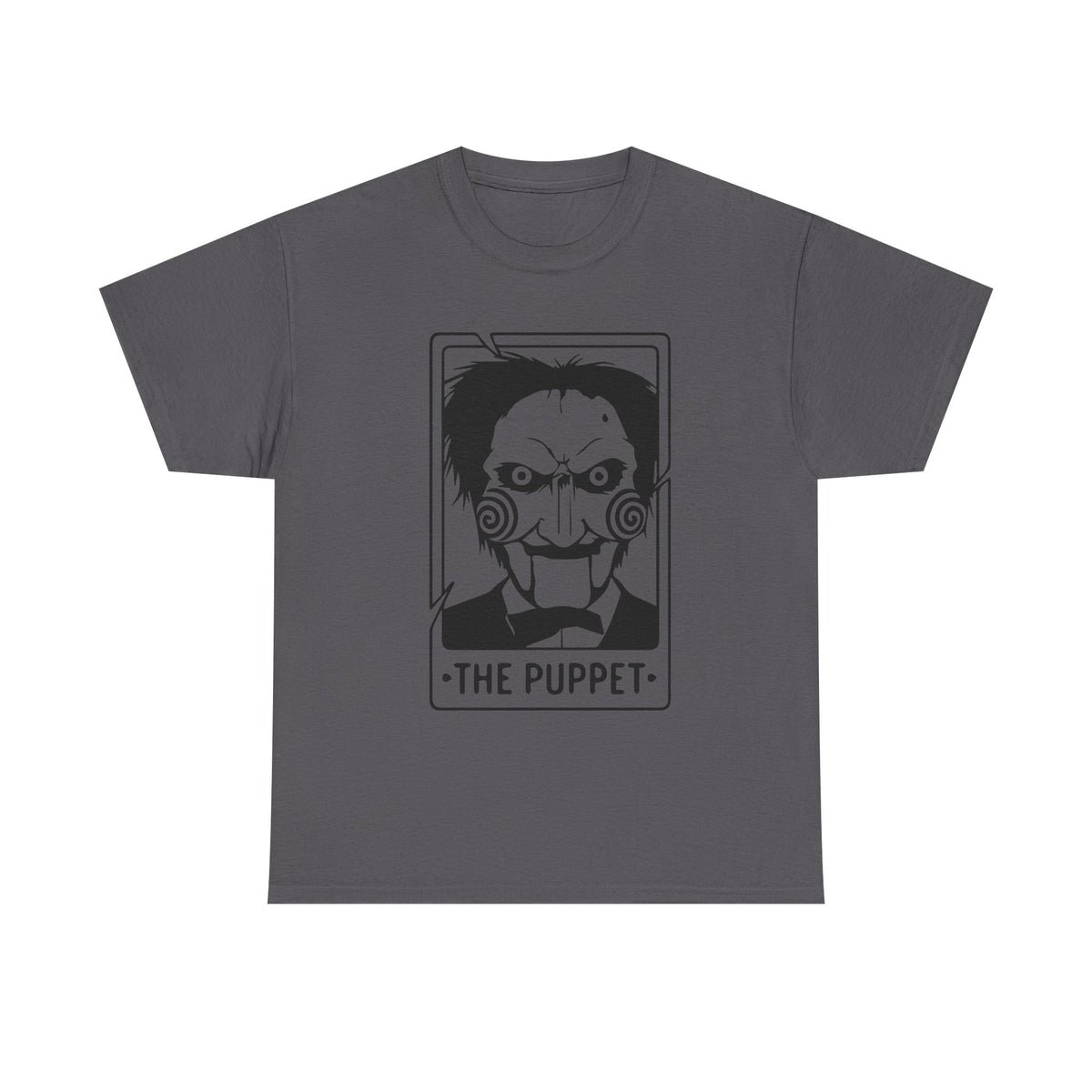 Horror Puppet Graphic Tee — "The Puppet" Vintage Creepy Mask T‑Shirt