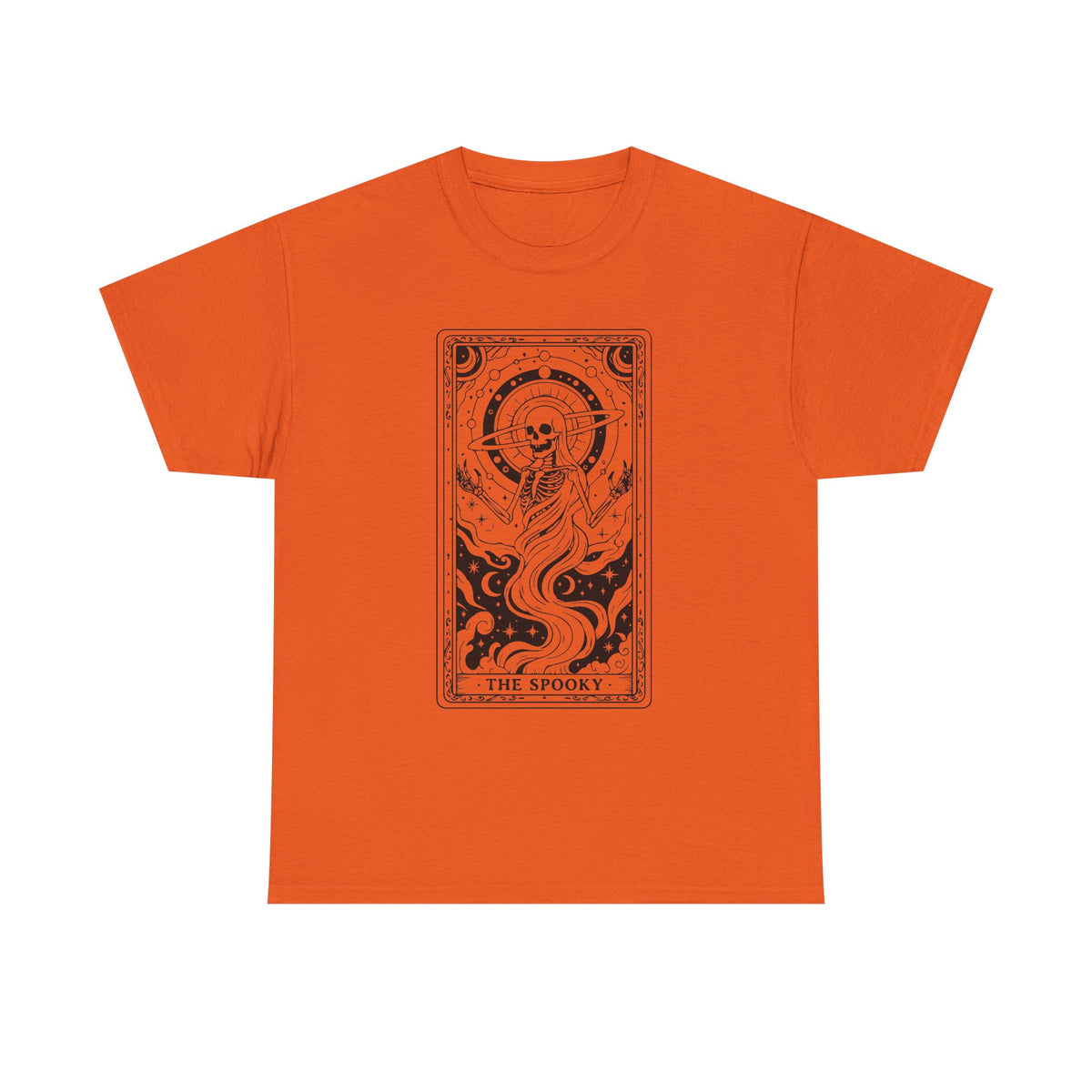 Tarot Skull Flame T‑Shirt — 'The Spooky' Gothic Graphic Tee