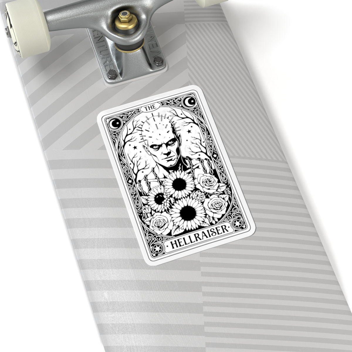 Hellraiser Tarot Sticker — Gothic Pinhead Tarot-Style Kiss-Cut Sticker