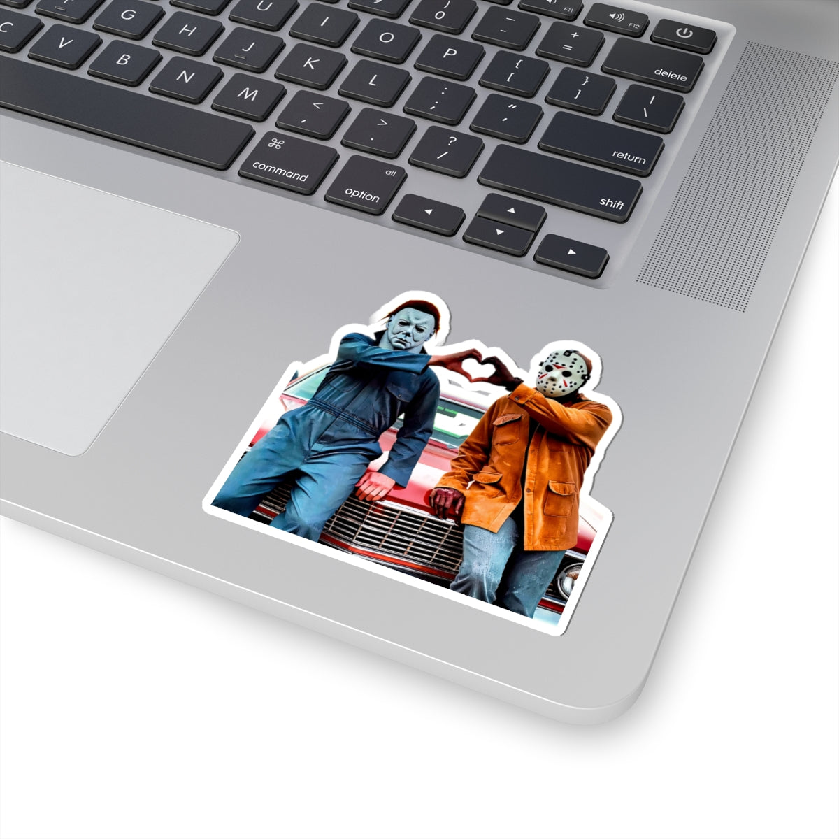Horror Icons Heart Handshake Kiss-Cut Sticker