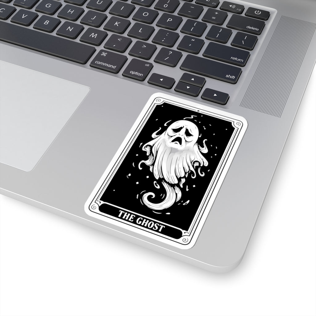 The Ghost Kiss-Cut Sticker — Haunted Tarot-Style Ghost Decal