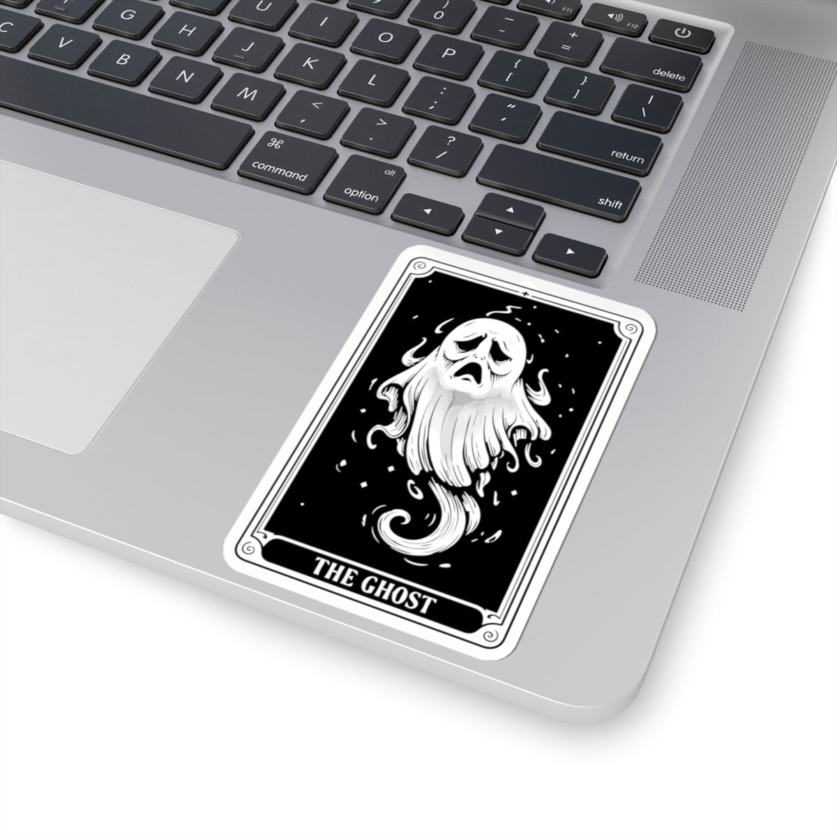 The Ghost Kiss-Cut Sticker — Haunted Tarot-Style Ghost Decal