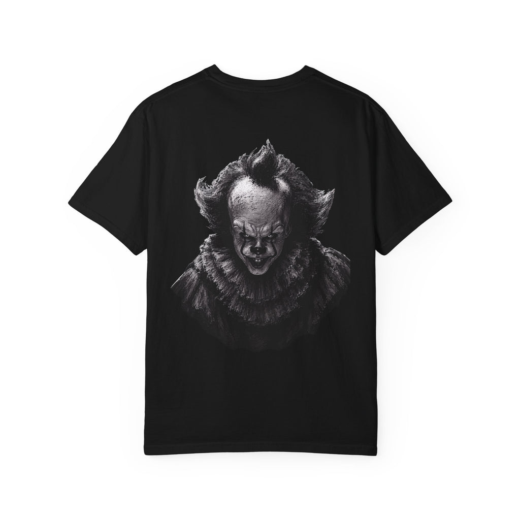 Horror Clown Graphic T-Shirt — Pennywise Skull Face Back Print