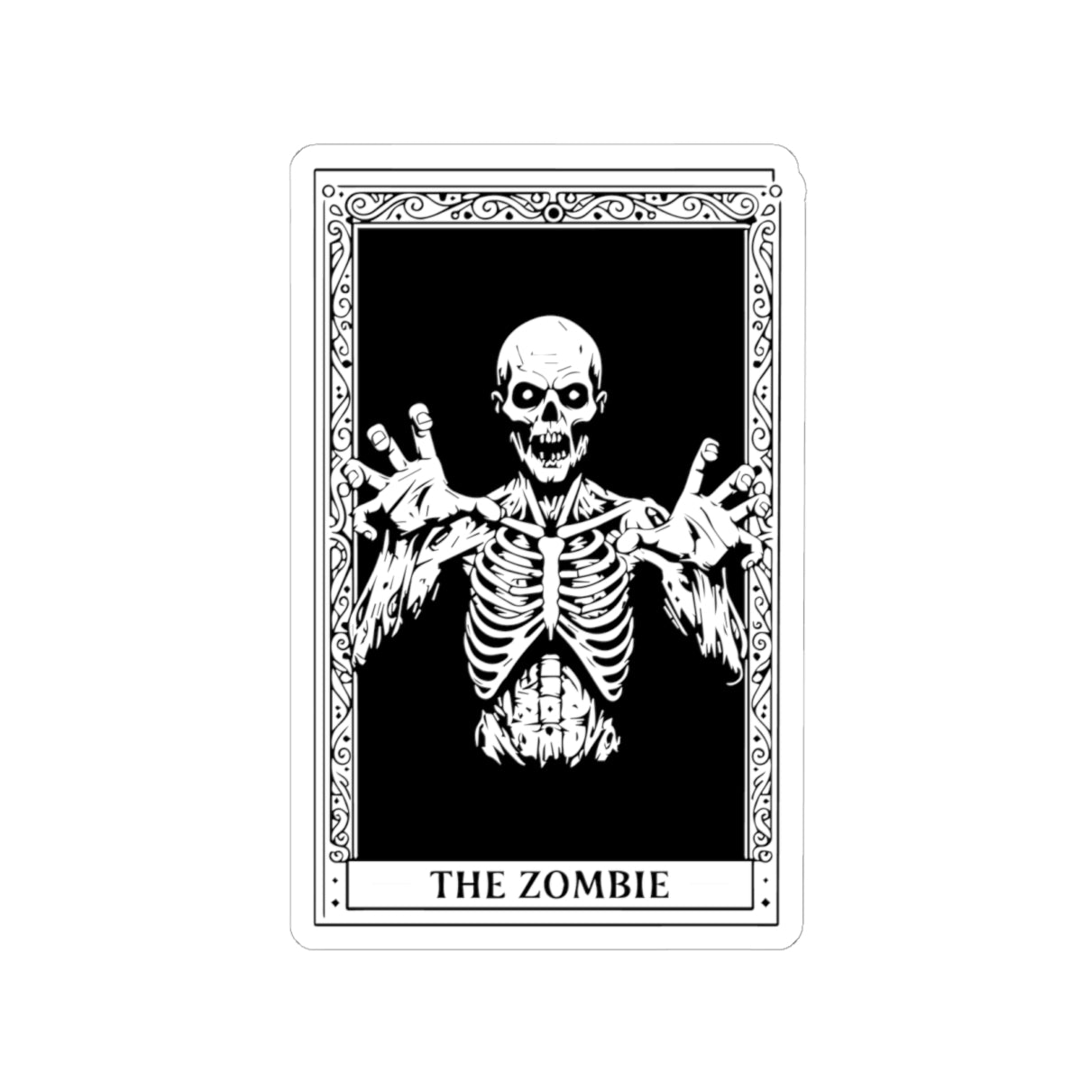 Zombie Tarot Sticker — The Zombie Kiss-Cut Horror Decal