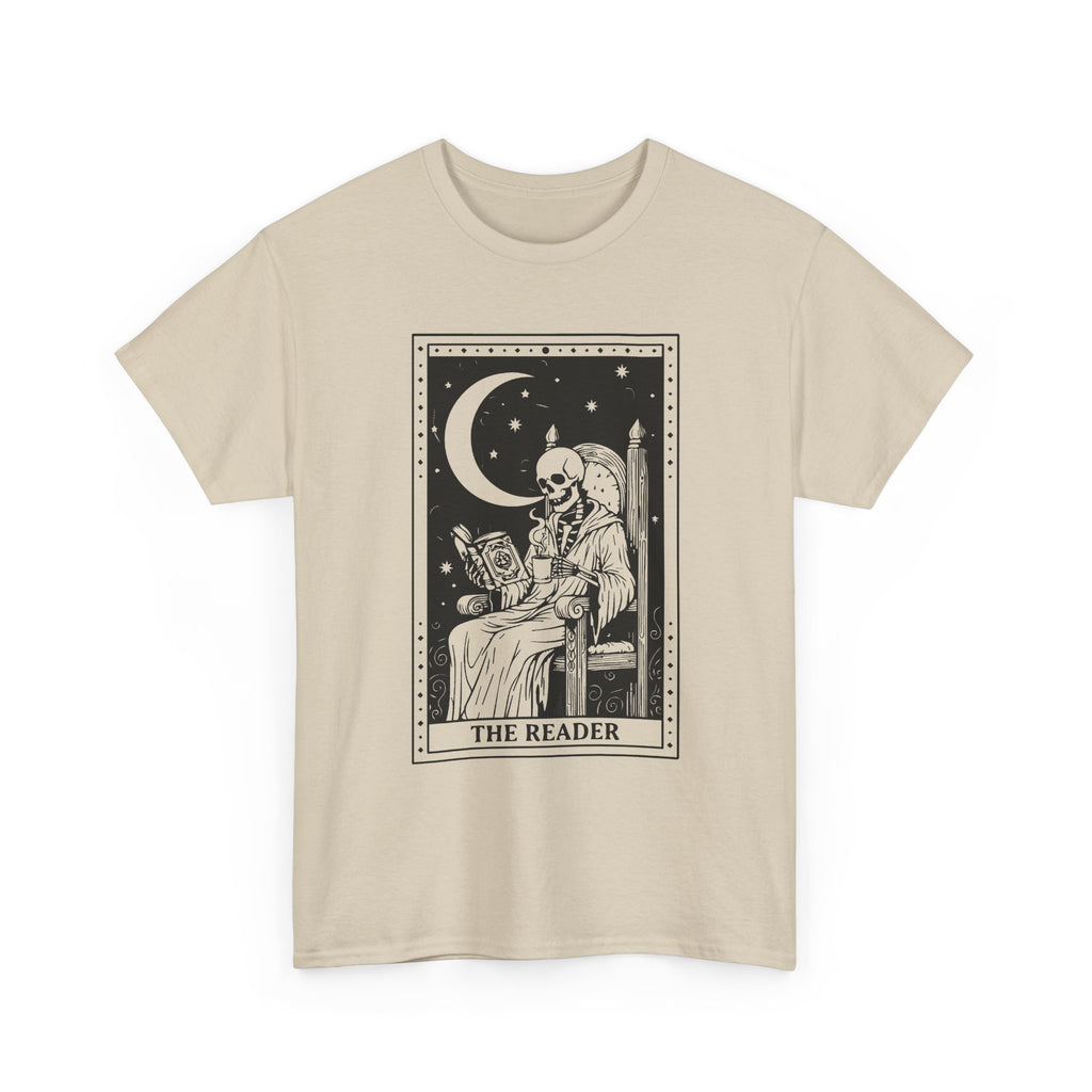 Tarot 'The Reader' Graphic Tee — Moonlit Occult Reading T-Shirt
