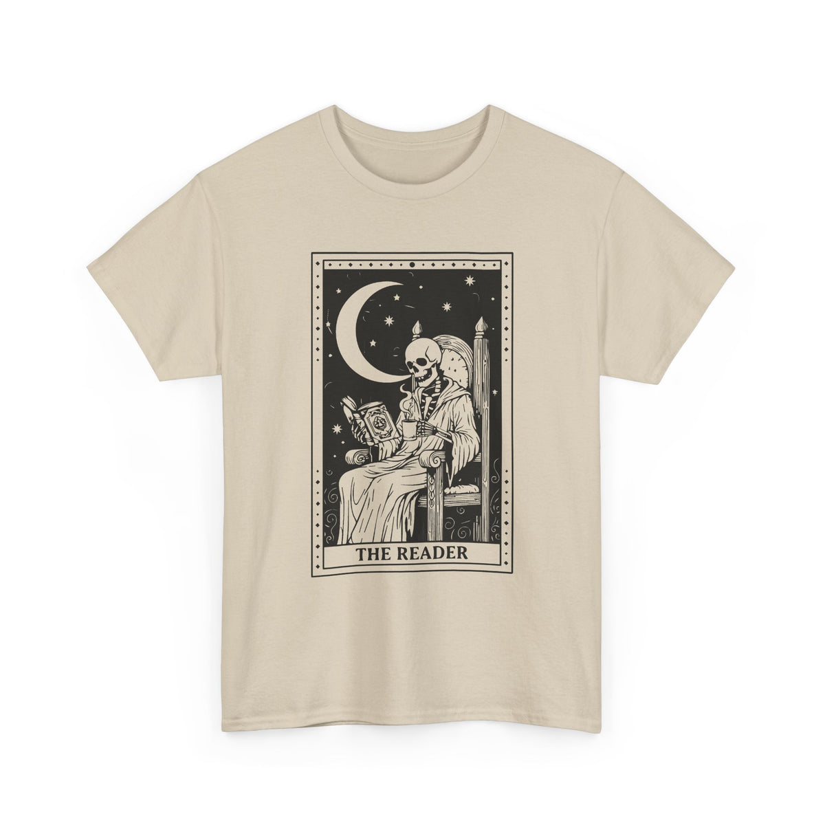 Tarot 'The Reader' Graphic Tee — Moonlit Occult Reading T-Shirt