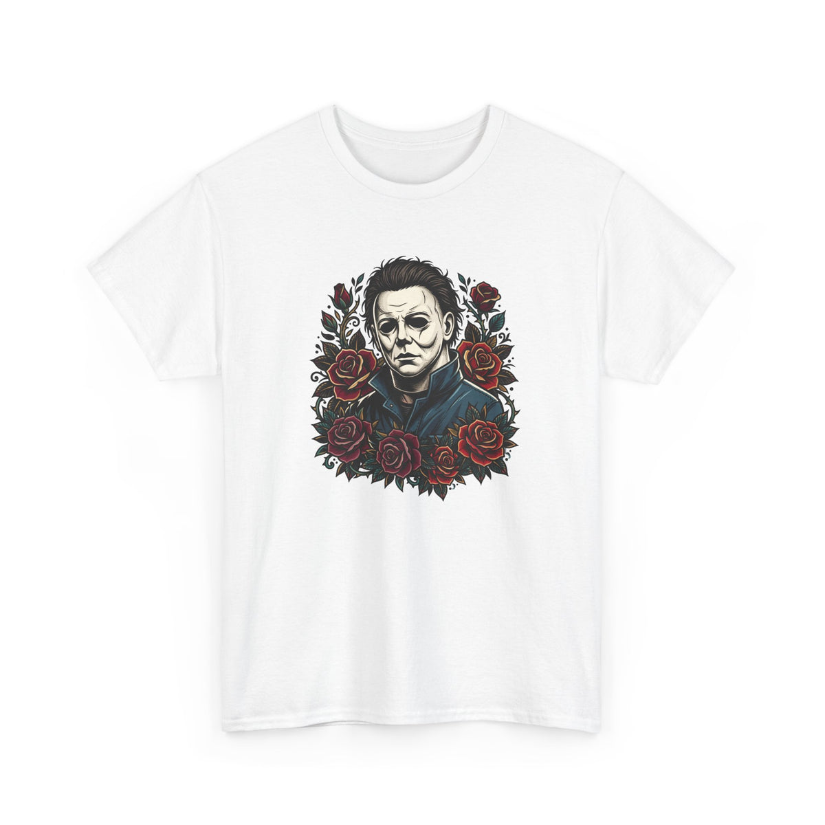 Horror Mask & Roses T‑Shirt