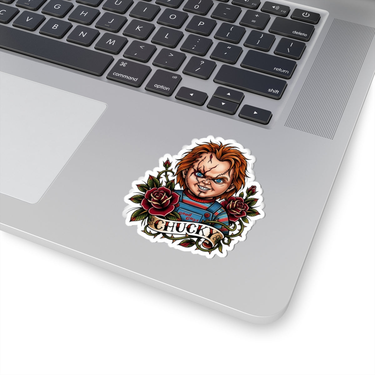 Chucky Horror Doll Kiss-Cut Sticker — Vintage Tattoo Style Decorative Decal