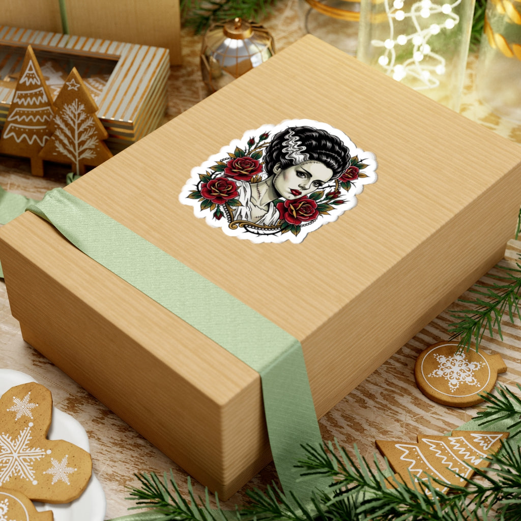 Bride of Frankenstein Sticker – Gothic Rose Kiss-Cut Sticker