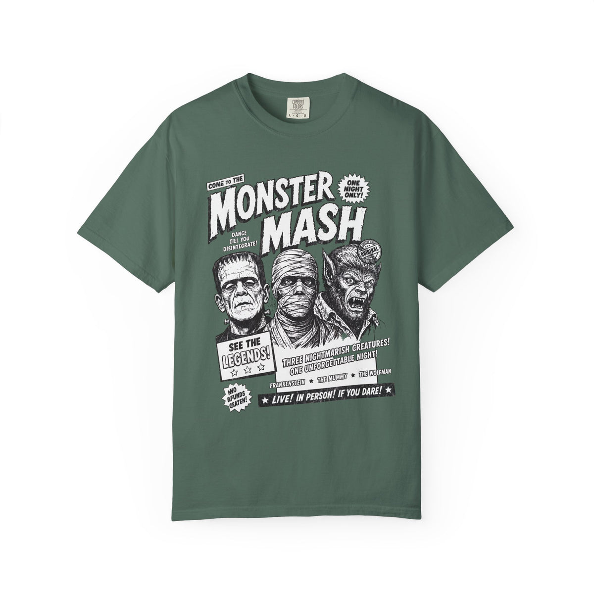 Monster Mash Vintage Horror T-Shirt — Retro Frankenstein Wolfman Mummy Concert Poster