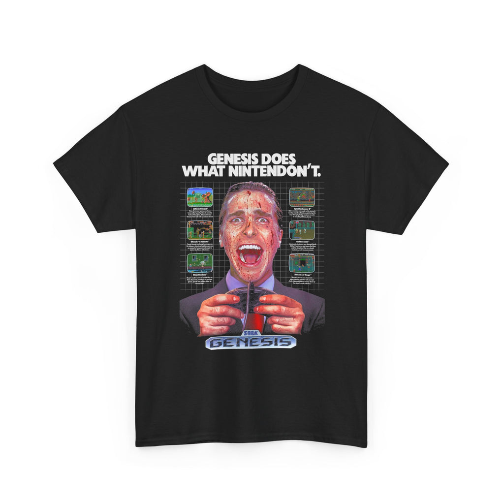 Retro Gaming Tee — "Genesis Does What Nintendon't" Vintage Console Shirt