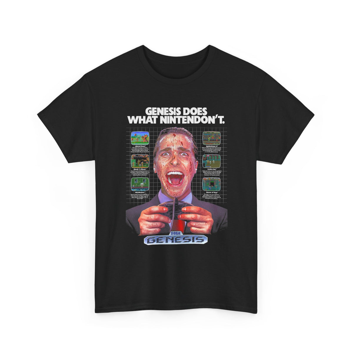 Retro Gaming Tee — "Genesis Does What Nintendon't" Vintage Console Shirt