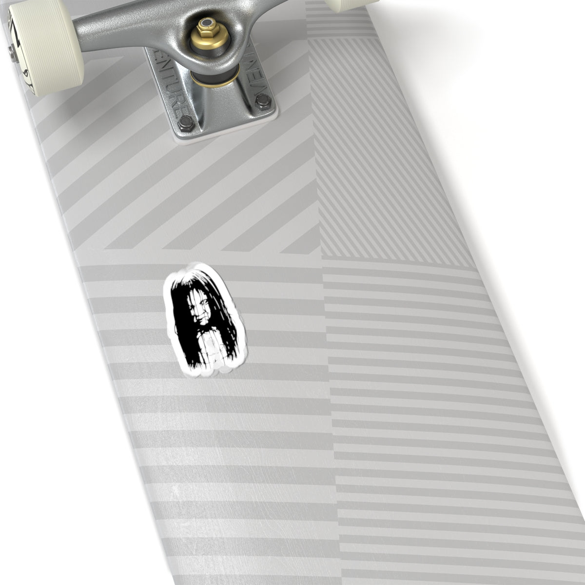 Creepy Girl Kiss-Cut Sticker — Horror Laptop Decal