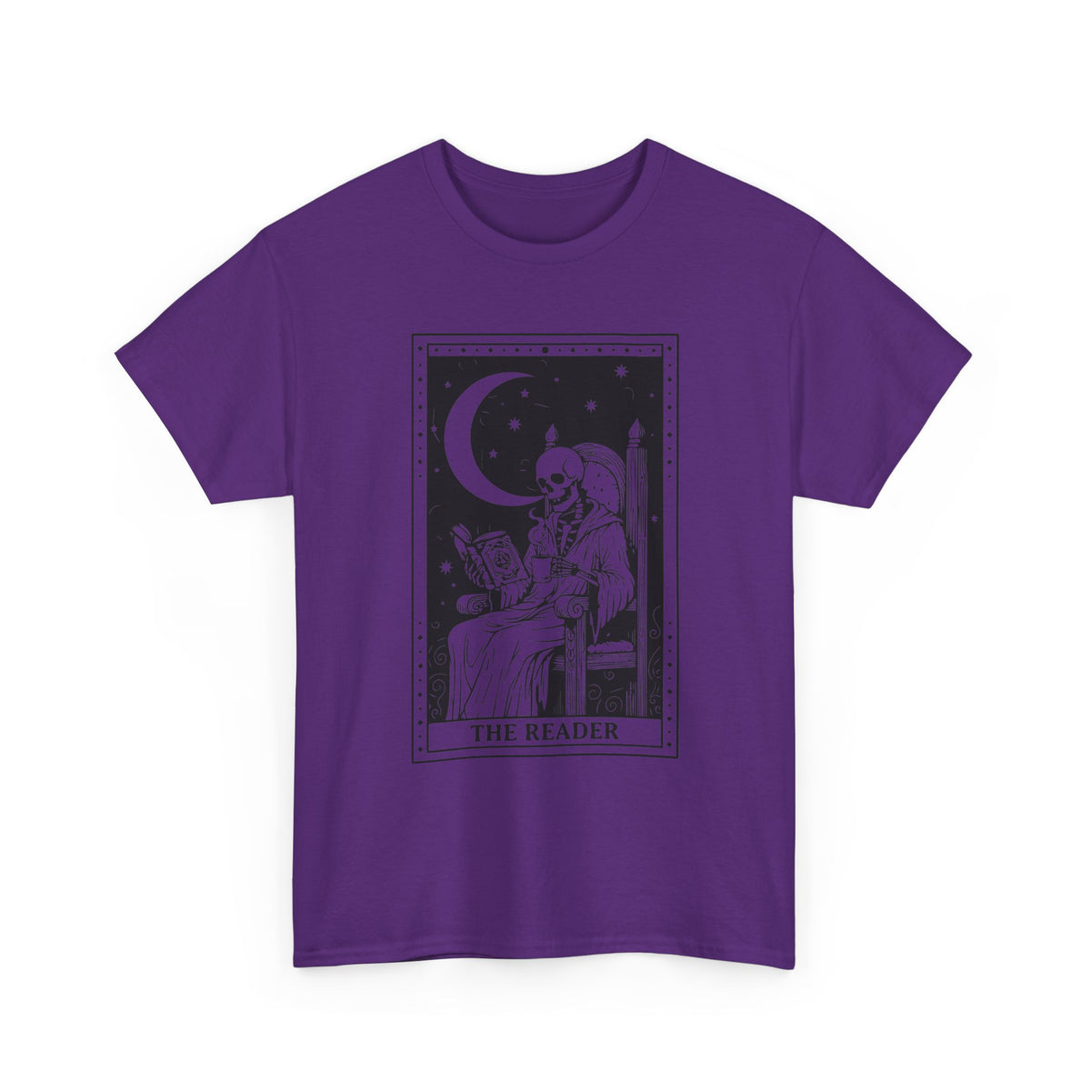 Tarot 'The Reader' Graphic Tee — Moonlit Occult Reading T-Shirt