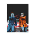 Horror Duo Velveteen Plush Blanket – Michael Myers & Jason Heart Pose Throw