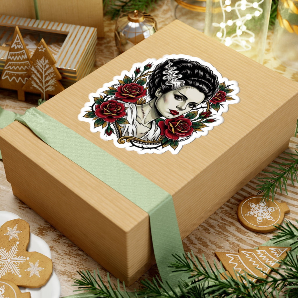 Bride of Frankenstein Sticker – Gothic Rose Kiss-Cut Sticker