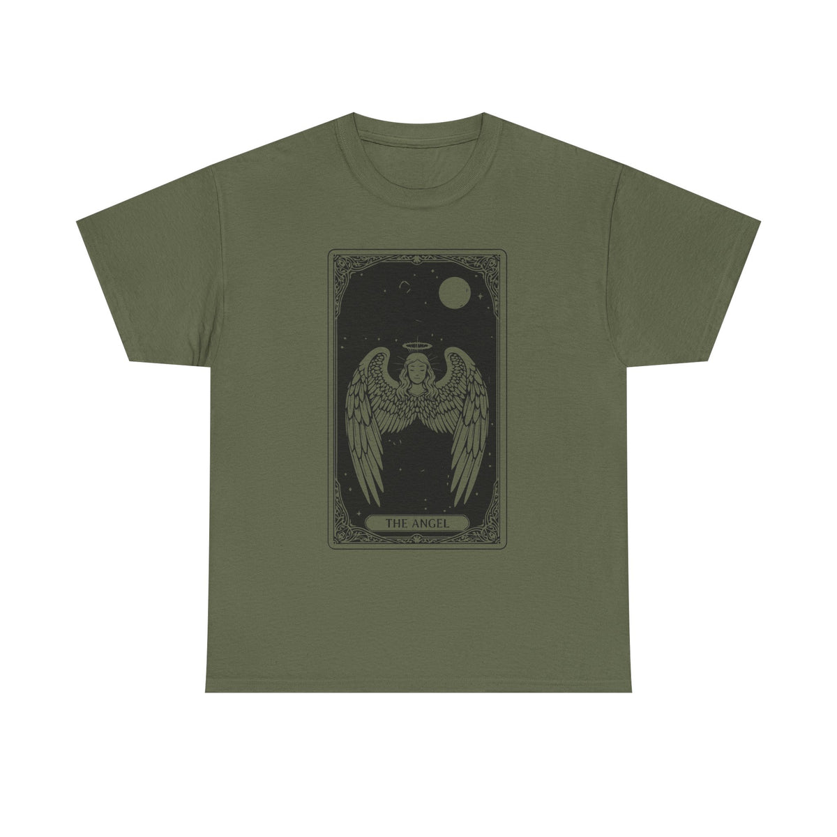 Tarot 'The Angel' Graphic Tee — Gothic Moonlight Angel Shirt