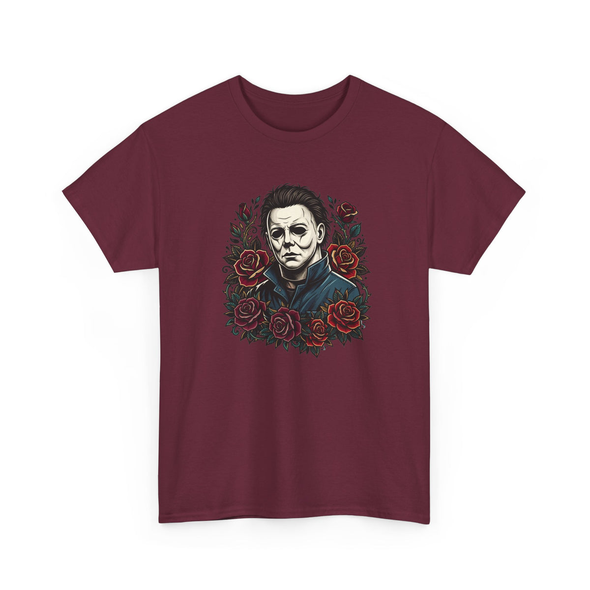 Horror Mask & Roses T‑Shirt