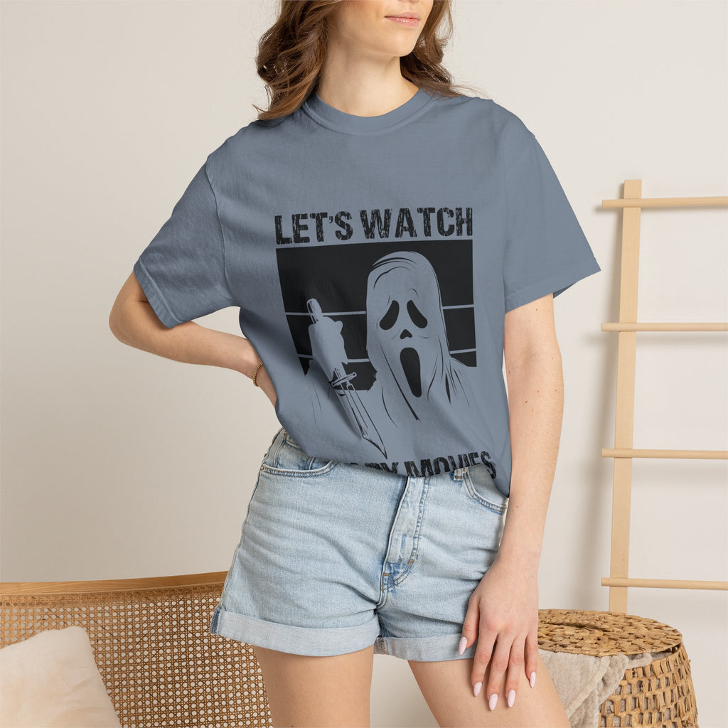 Scary Movies Tee — "Let’s Watch Scary Movies" Horror Graphic T-Shirt