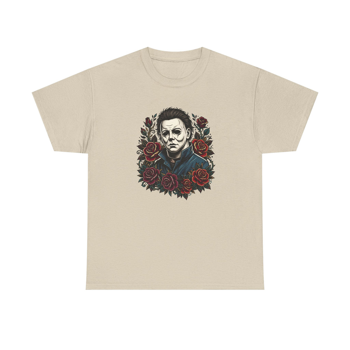 Horror Mask & Roses T‑Shirt