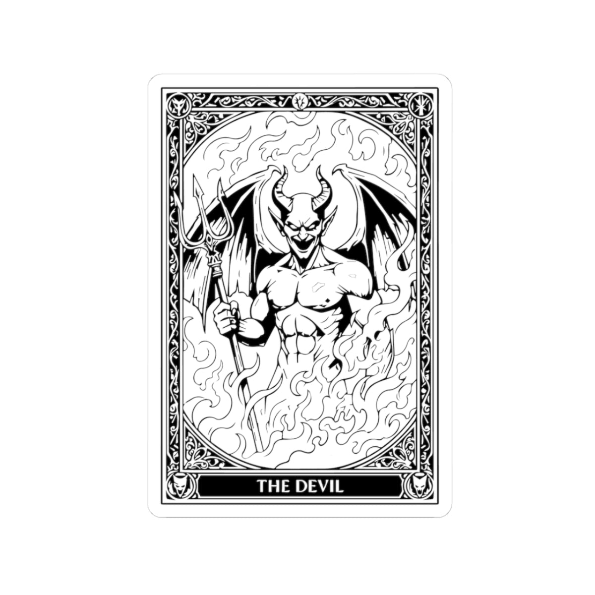 Tarot 'The Devil' Kiss-Cut Sticker — Gothic Occult Laptop Decal