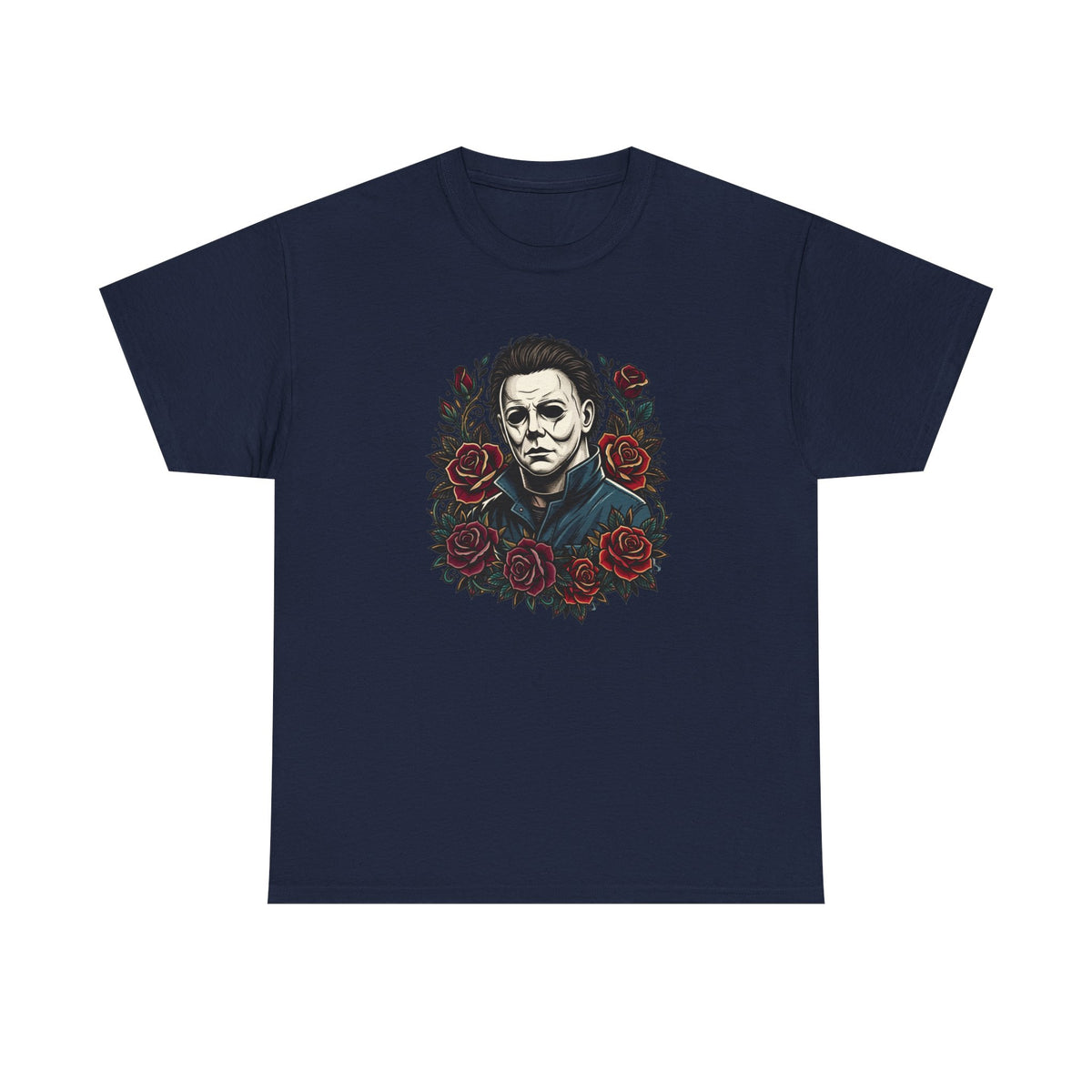 Horror Mask & Roses T‑Shirt