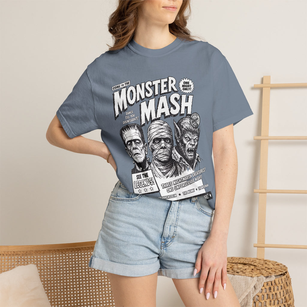Monster Mash Vintage Horror T-Shirt — Retro Frankenstein Wolfman Mummy Concert Poster