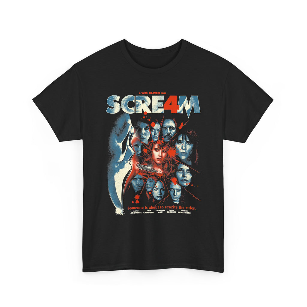 Scream 4 Movie Poster Tee — Retro Horror Graphic T-Shirt
