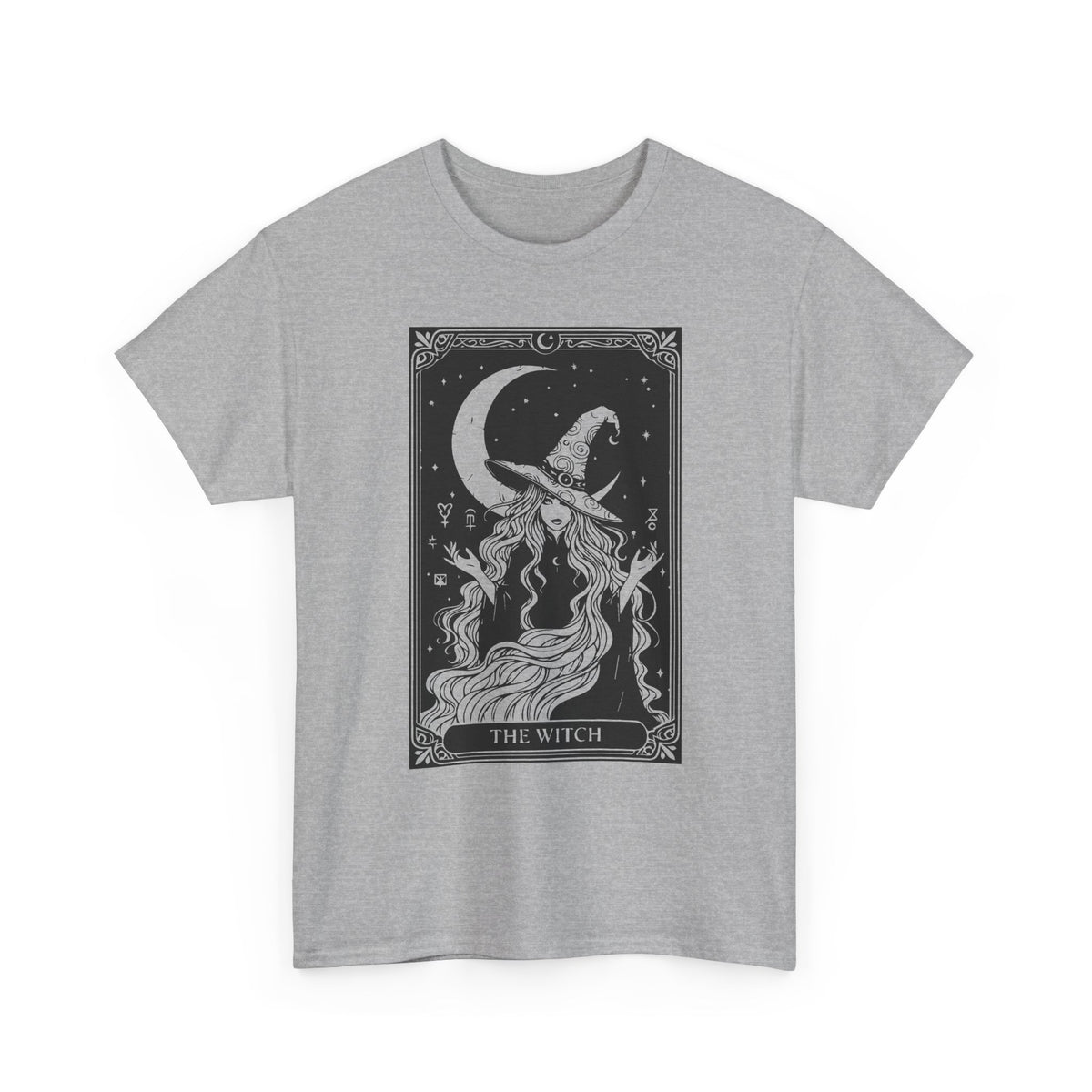 Witch & Moon T-Shirt — Mystical Tarot Art Graphic Tee