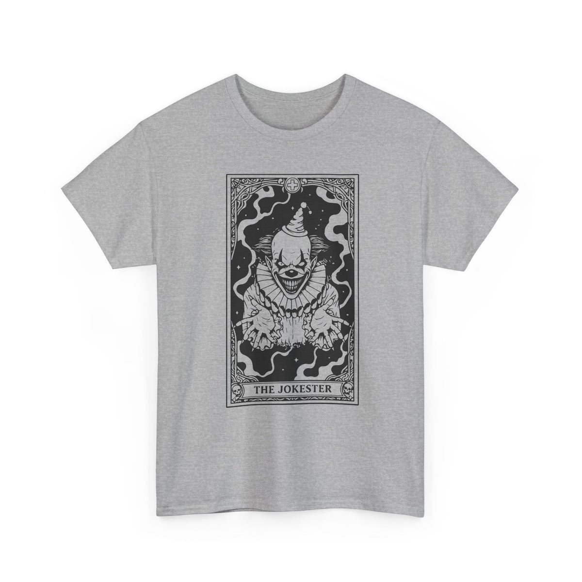 The Jokester Tarot T-Shirt — Gothic Clown Graphic Tee