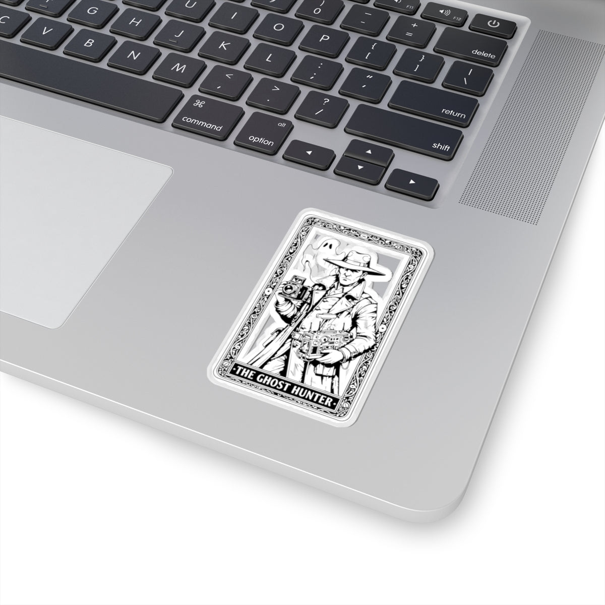 Kiss-Cut Sticker — “The Ghost Hunter” Vintage Noir Paranormal Camera Design