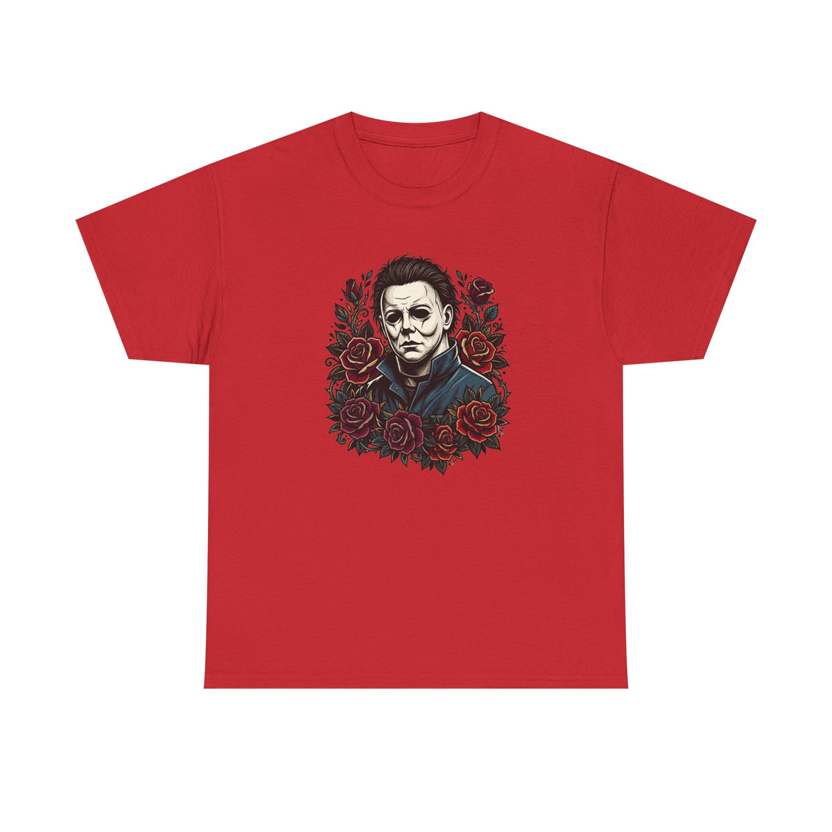 Horror Mask & Roses T‑Shirt