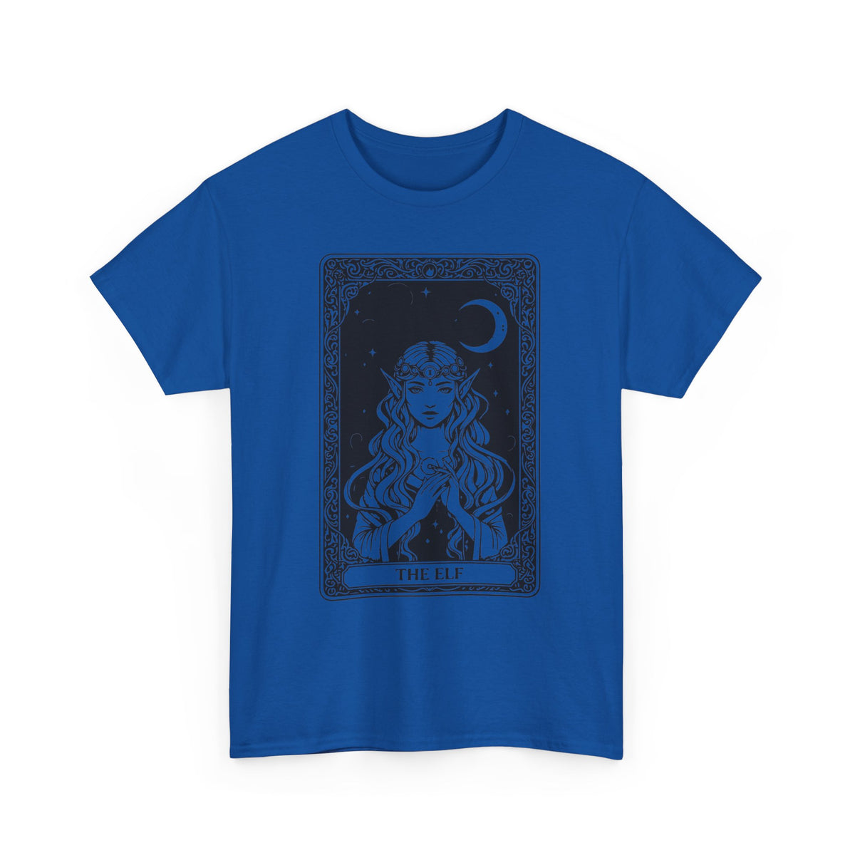 The Elf Tarot Card Tee — Mystical Moon Illustration T-Shirt