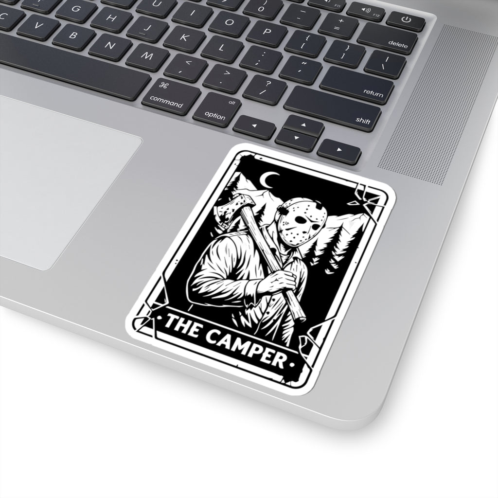The Camper Kiss-Cut Sticker — Jason Horror Cabin Sticker for Laptops & Gear