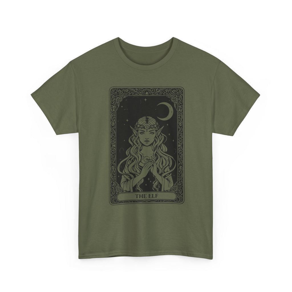The Elf Tarot Card Tee — Mystical Moon Illustration T-Shirt
