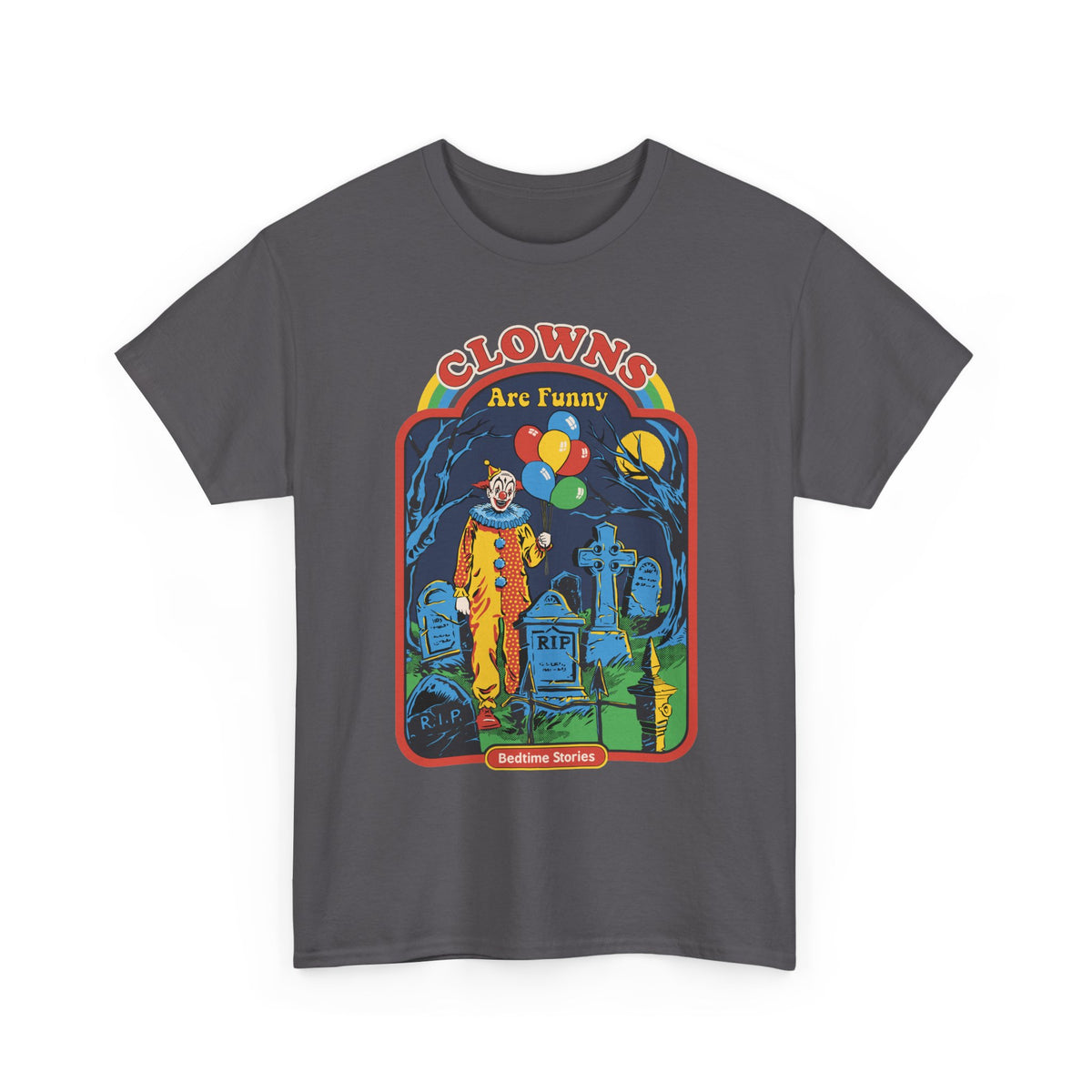 Creepy Clown Graveyard T-Shirt — "Clowns Are Funny" Halloween Tee