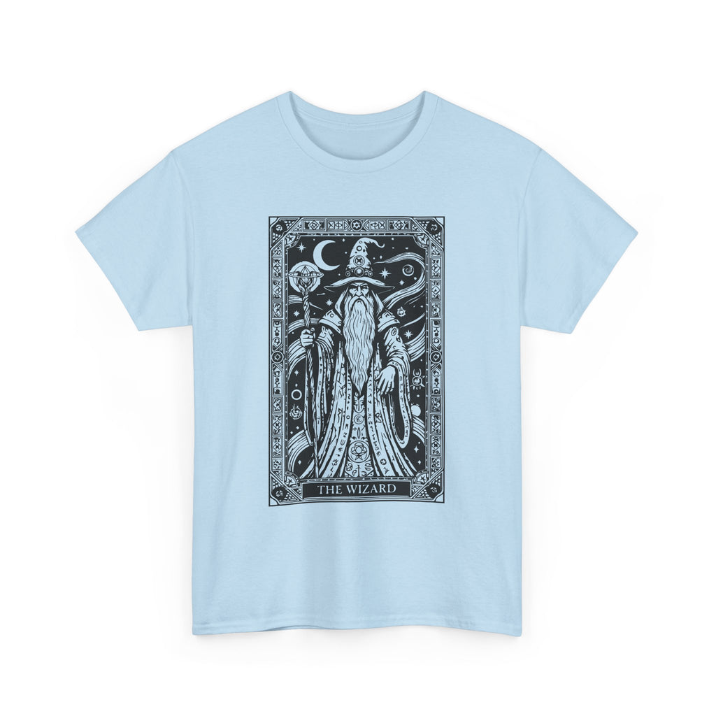 Tarot Wizard T-Shirt — Mystic Moon & Stars Occult Graphic Tee