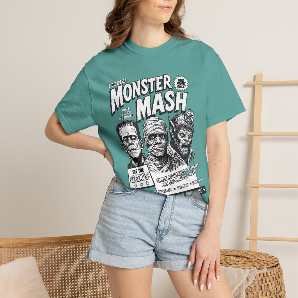 Monster Mash Vintage Horror T-Shirt — Retro Frankenstein Wolfman Mummy Concert Poster