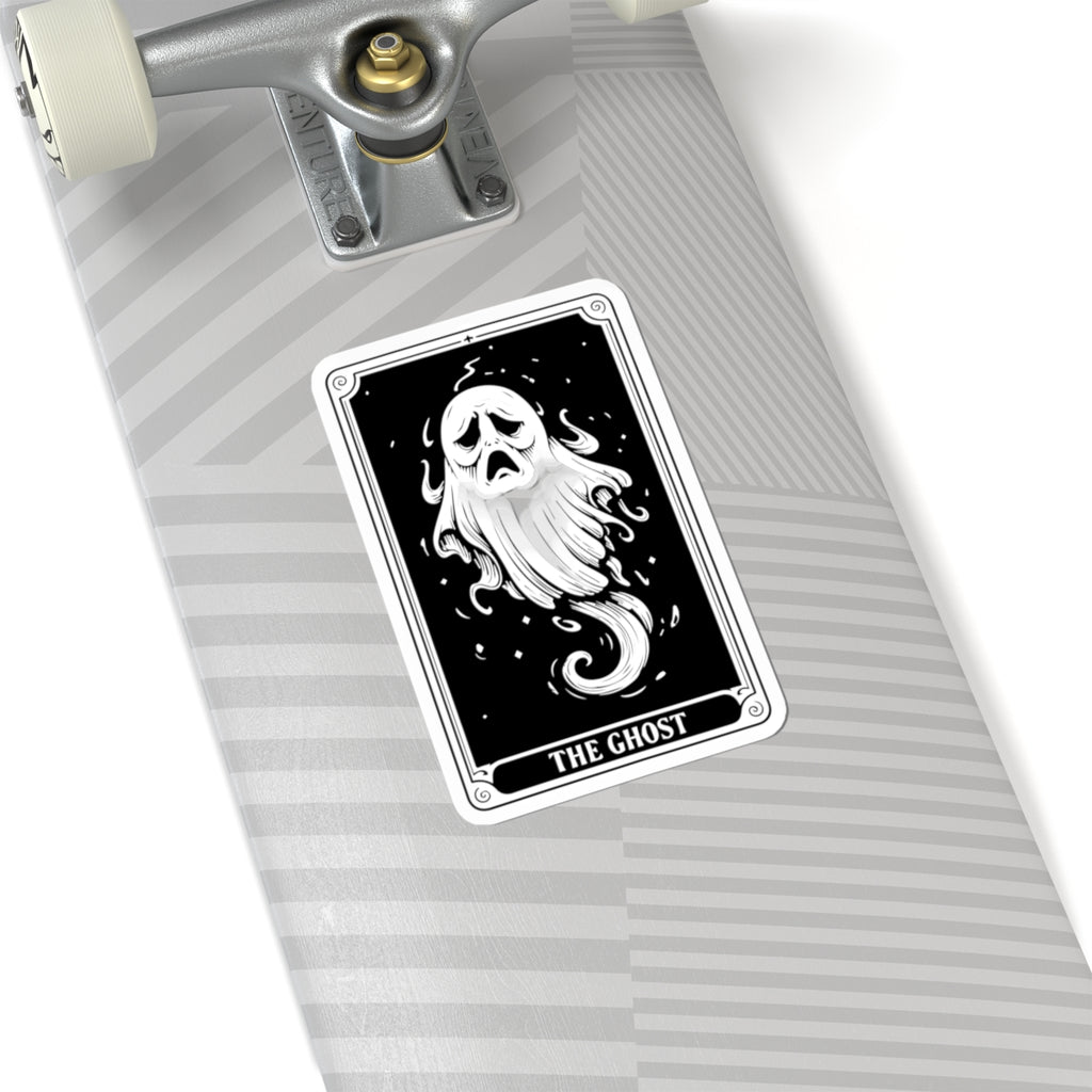 The Ghost Kiss-Cut Sticker — Haunted Tarot-Style Ghost Decal