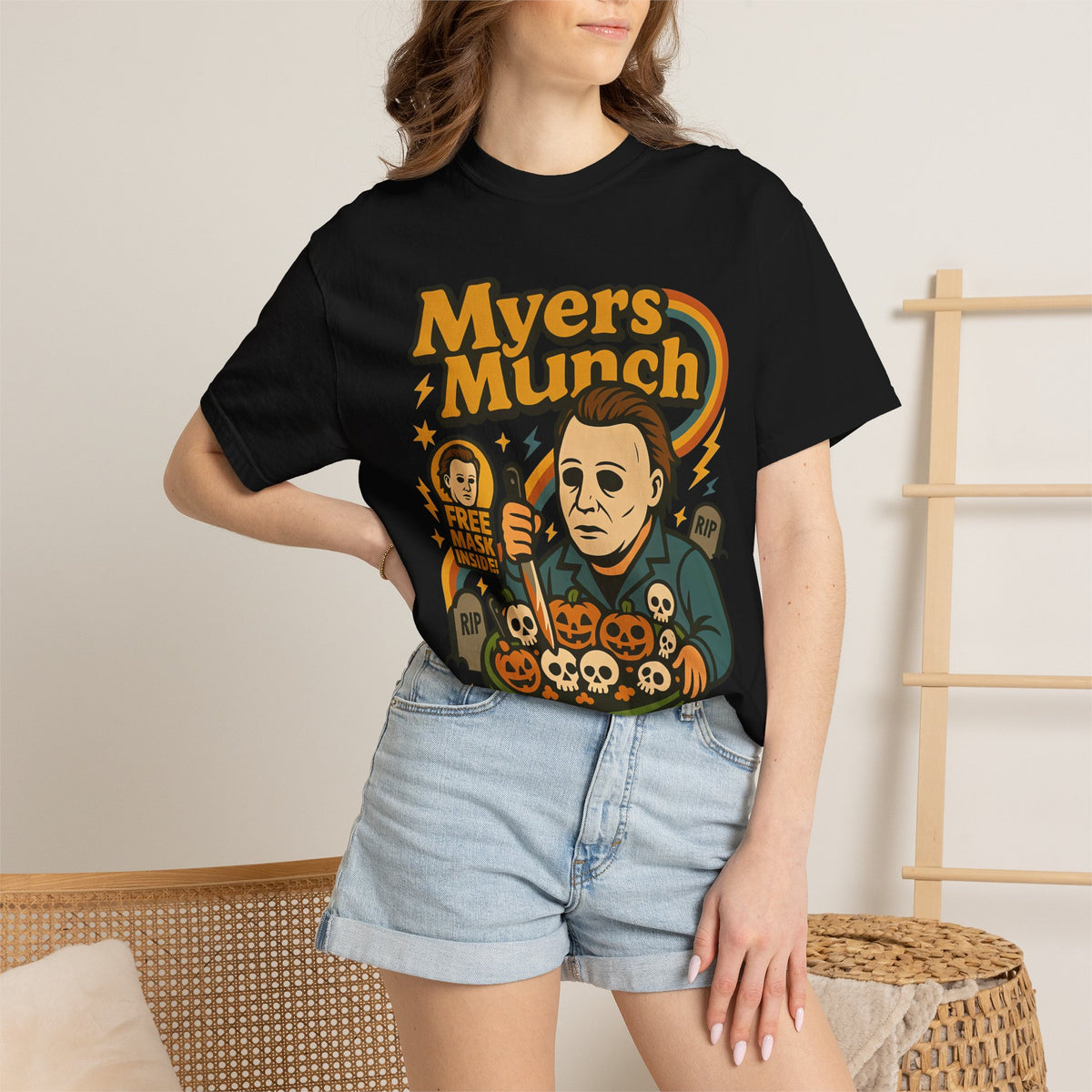 Myers Munch Halloween T‑Shirt — Michael Myers Trick-or-Treat Horror Tee