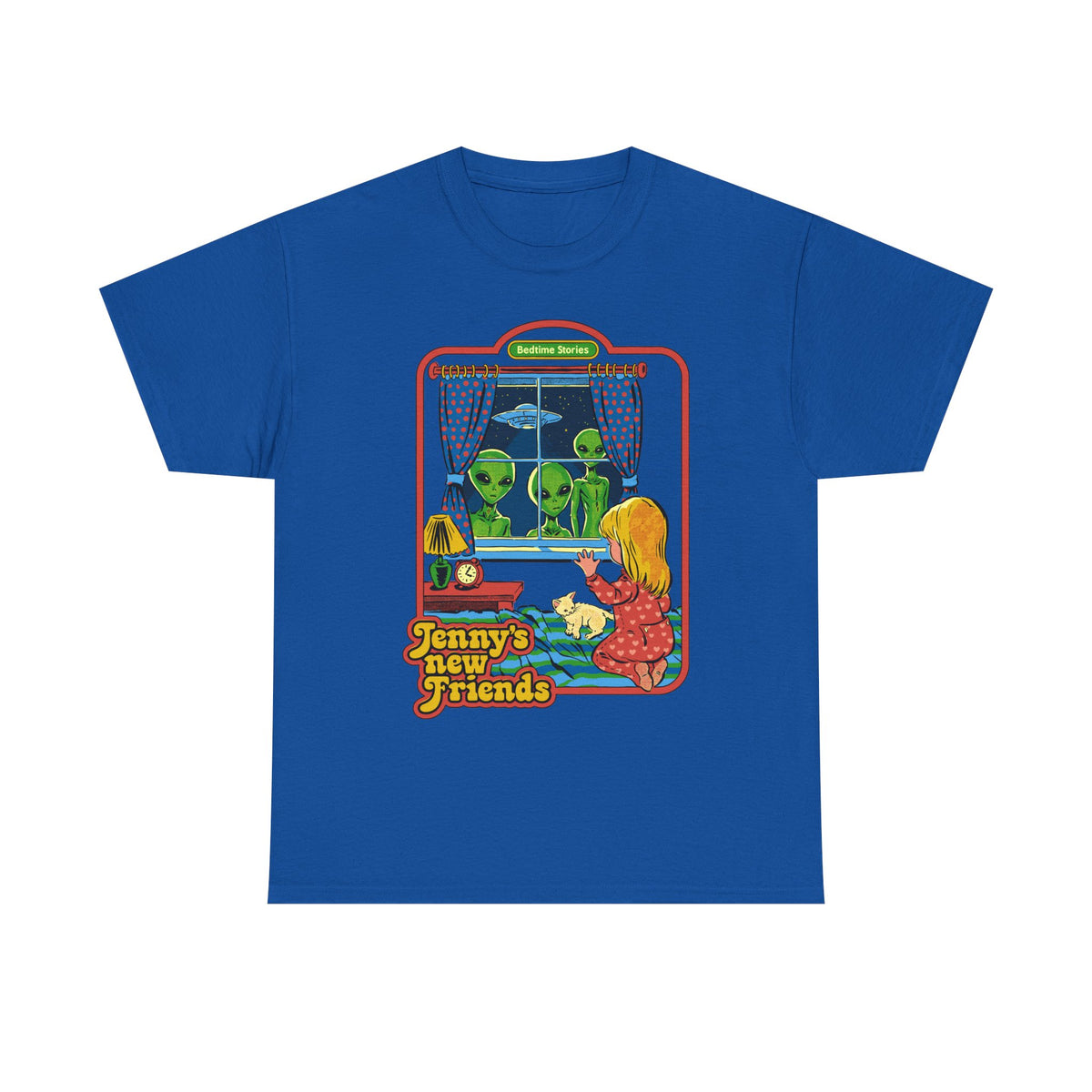 Vintage Kid & Aliens Tee — "Jenny's New Friends" Retro Graphic T-Shirt