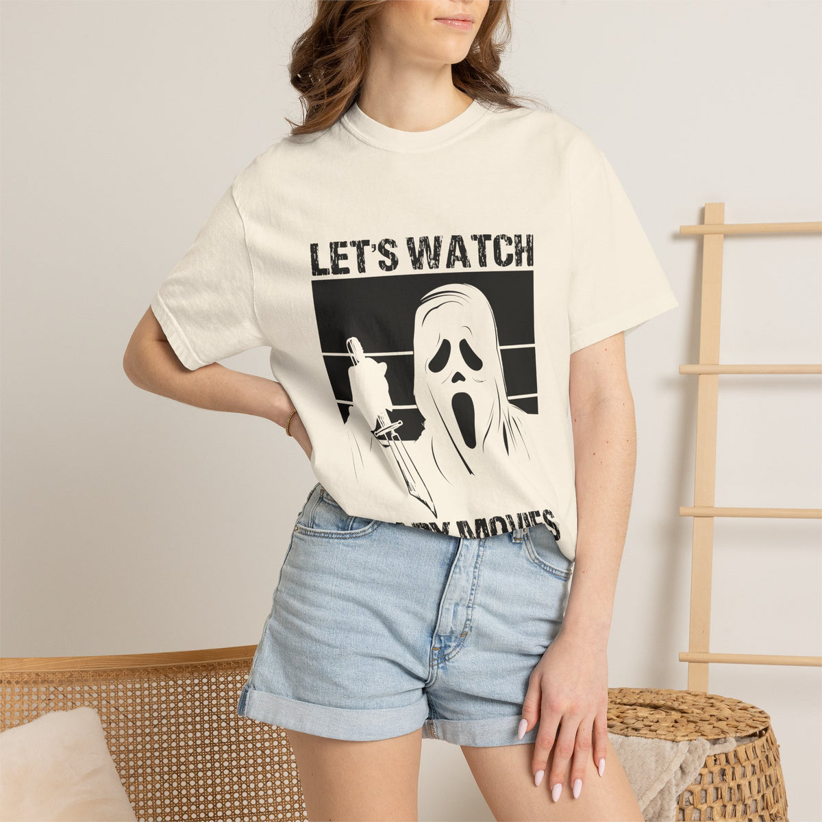 Scary Movies Tee — "Let’s Watch Scary Movies" Horror Graphic T-Shirt