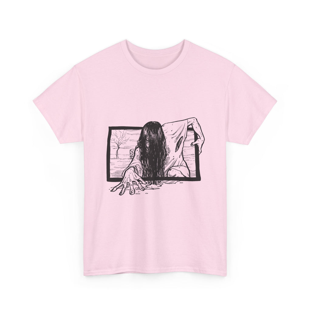 Horror Girl T‑Shirt — Creepy Window Ghost Graphic Tee