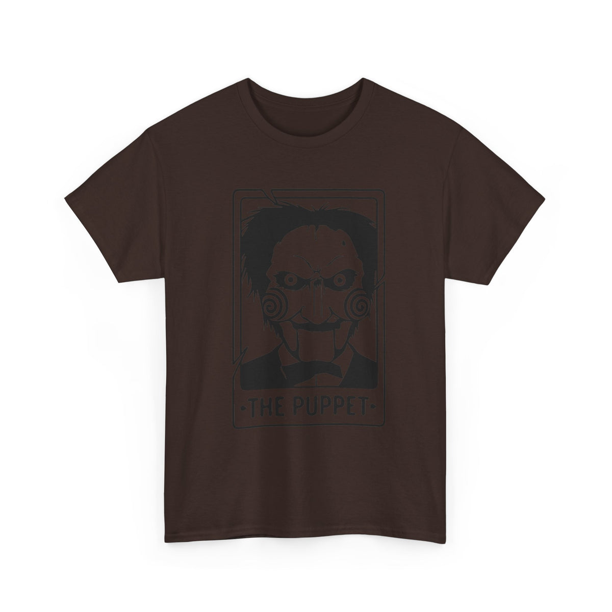 Horror Puppet Graphic Tee — "The Puppet" Vintage Creepy Mask T‑Shirt